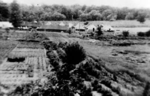 This grainy black and white shows the aerial view of the POW camp in Reedsburg. Today the town’s middle school sits on the site where German prisoners-of-war were once held.