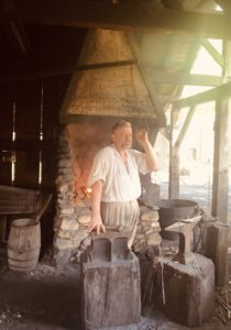 Blacksmith reenactor at Jamestown settlement
